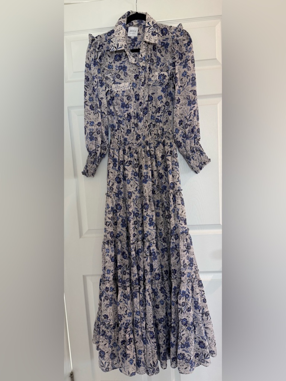 Misa: Floral Tiered Maxi Dress – Blue Floral